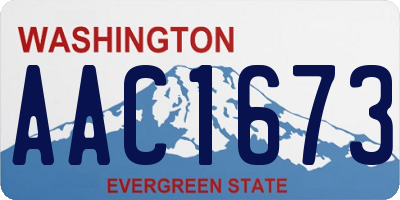 WA license plate AAC1673
