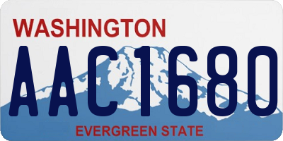 WA license plate AAC1680