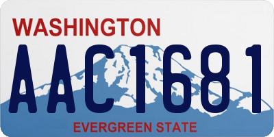 WA license plate AAC1681