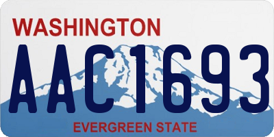 WA license plate AAC1693