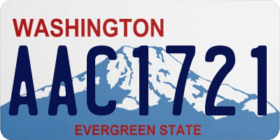 WA license plate AAC1721