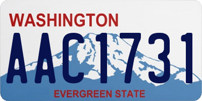 WA license plate AAC1731