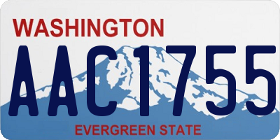 WA license plate AAC1755