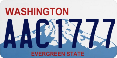 WA license plate AAC1777
