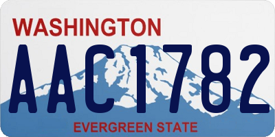 WA license plate AAC1782