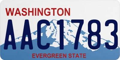 WA license plate AAC1783