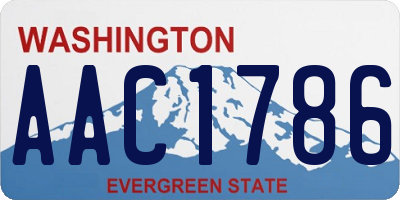 WA license plate AAC1786