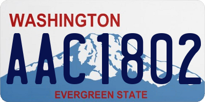 WA license plate AAC1802