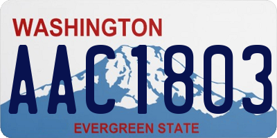 WA license plate AAC1803