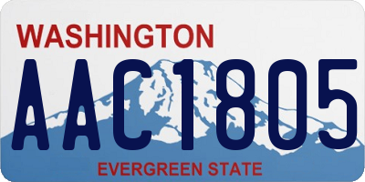 WA license plate AAC1805