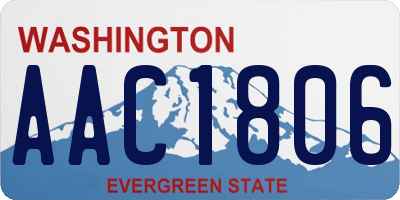 WA license plate AAC1806