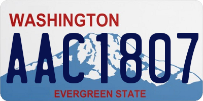 WA license plate AAC1807
