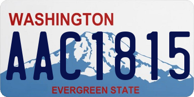 WA license plate AAC1815