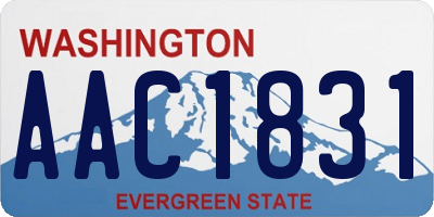 WA license plate AAC1831
