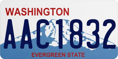 WA license plate AAC1832