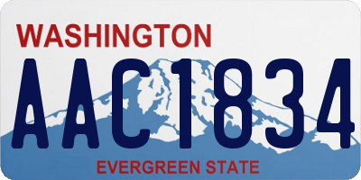 WA license plate AAC1834