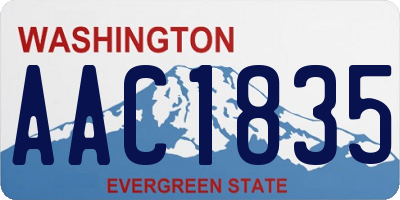 WA license plate AAC1835