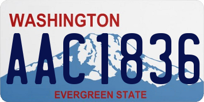 WA license plate AAC1836