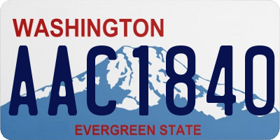 WA license plate AAC1840