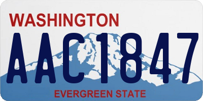 WA license plate AAC1847