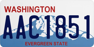 WA license plate AAC1851