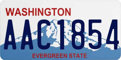 WA license plate AAC1854