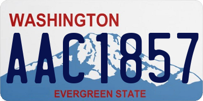 WA license plate AAC1857