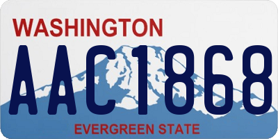 WA license plate AAC1868