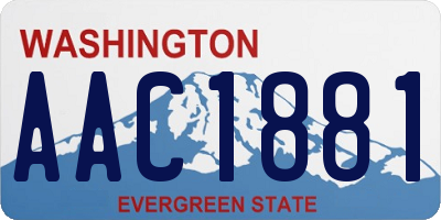 WA license plate AAC1881