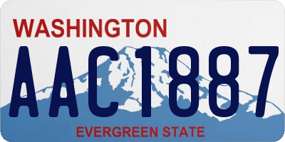 WA license plate AAC1887