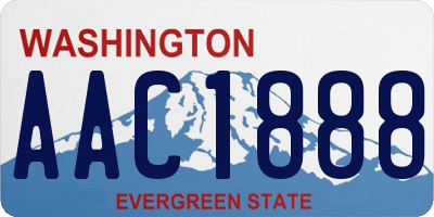 WA license plate AAC1888
