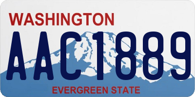 WA license plate AAC1889