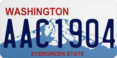 WA license plate AAC1904