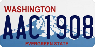 WA license plate AAC1908