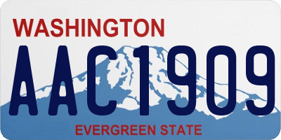 WA license plate AAC1909
