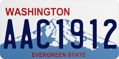 WA license plate AAC1912