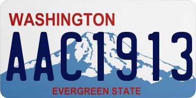 WA license plate AAC1913