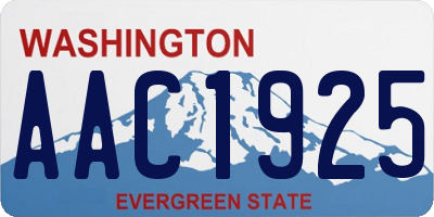 WA license plate AAC1925