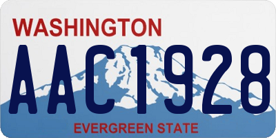 WA license plate AAC1928