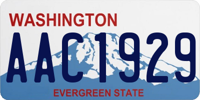 WA license plate AAC1929