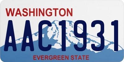WA license plate AAC1931