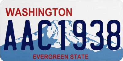 WA license plate AAC1938