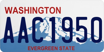 WA license plate AAC1950