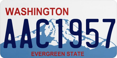 WA license plate AAC1957