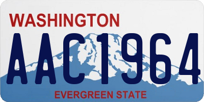 WA license plate AAC1964