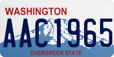 WA license plate AAC1965
