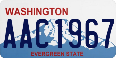 WA license plate AAC1967