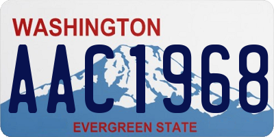 WA license plate AAC1968