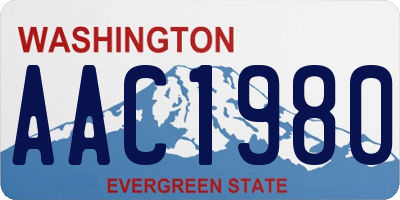 WA license plate AAC1980