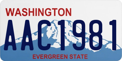 WA license plate AAC1981
